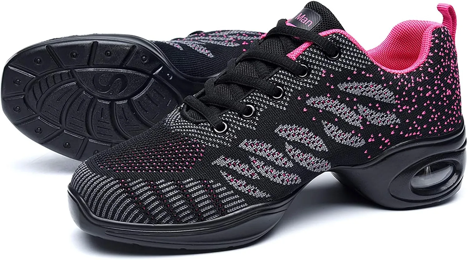 Women's Jazz Shoes Lace-up Sneakers - Breathable Air Cushion Lady Split Sole Athletic Walking Dance Shoes Platform