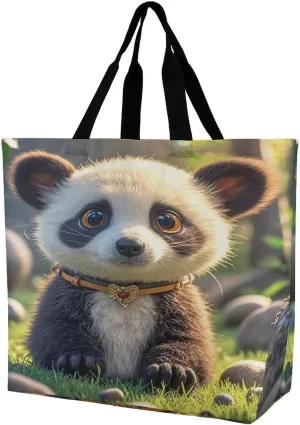 Women's Large-capacity Shoulder Shopping Bag Reusable Foldable Shopping Bags Foolish Cute Animal Beach Bag