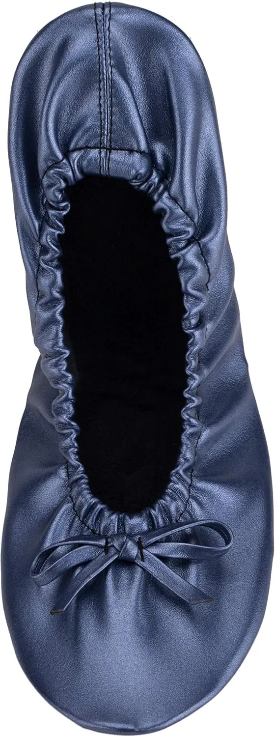 Women's Portable Foldable Ballet Flats Shoes Roll Up Slippers for Travel