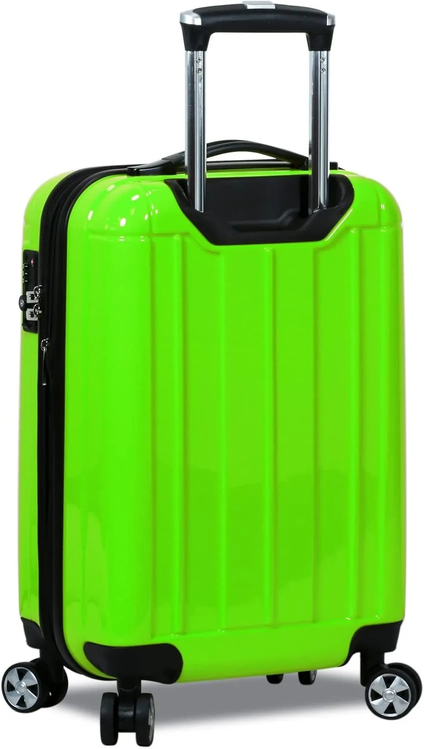 World Traveler Contour Lightweight Polycarbonate Hardside Expandable Spinner Luggage with TSA Lock, Apple Green, 20-inch