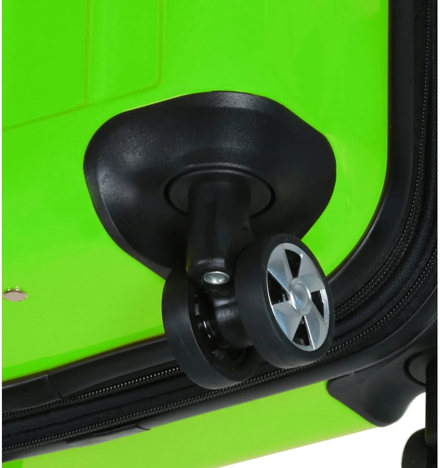 World Traveler Contour Lightweight Polycarbonate Hardside Expandable Spinner Luggage with TSA Lock, Apple Green, 20-inch