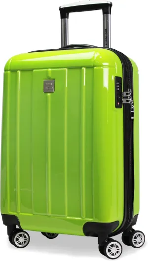 World Traveler Contour Lightweight Polycarbonate Hardside Expandable Spinner Luggage with TSA Lock, Apple Green, 20-inch