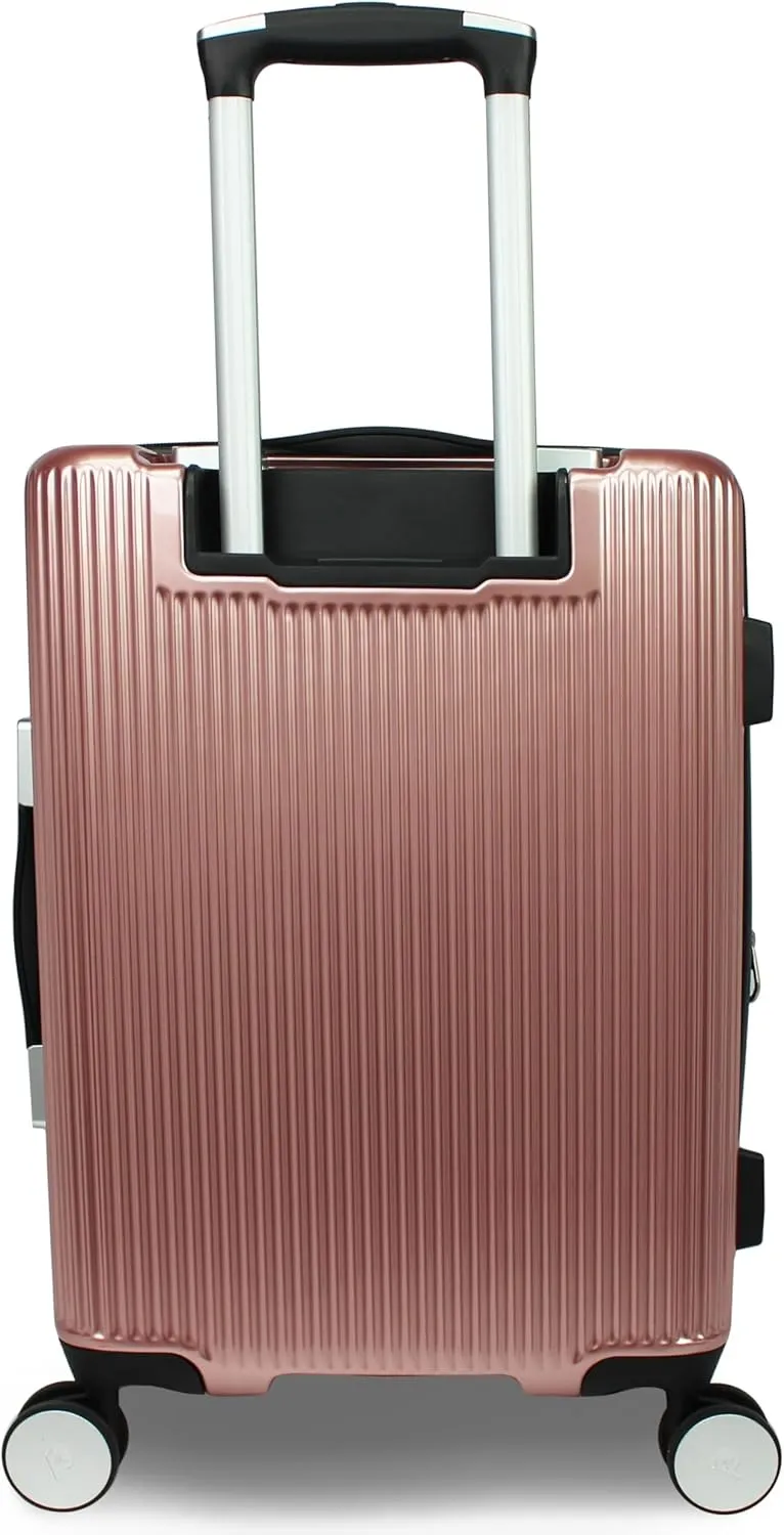World Traveler Dejuno Monarch Lightweight Hardside Polycarbonate Expandable Spinner Luggage with TSA Lock, Rose Gold, 3-Piece Set