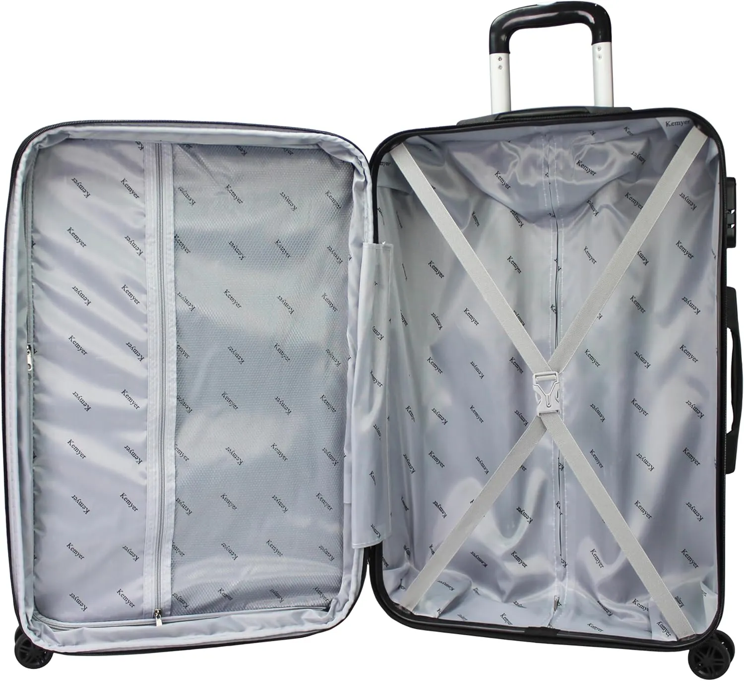 World Traveler Kemyer Quest Hardside Lightweight Expandable Spinner Suitcase Luggage, Black, 29-inch