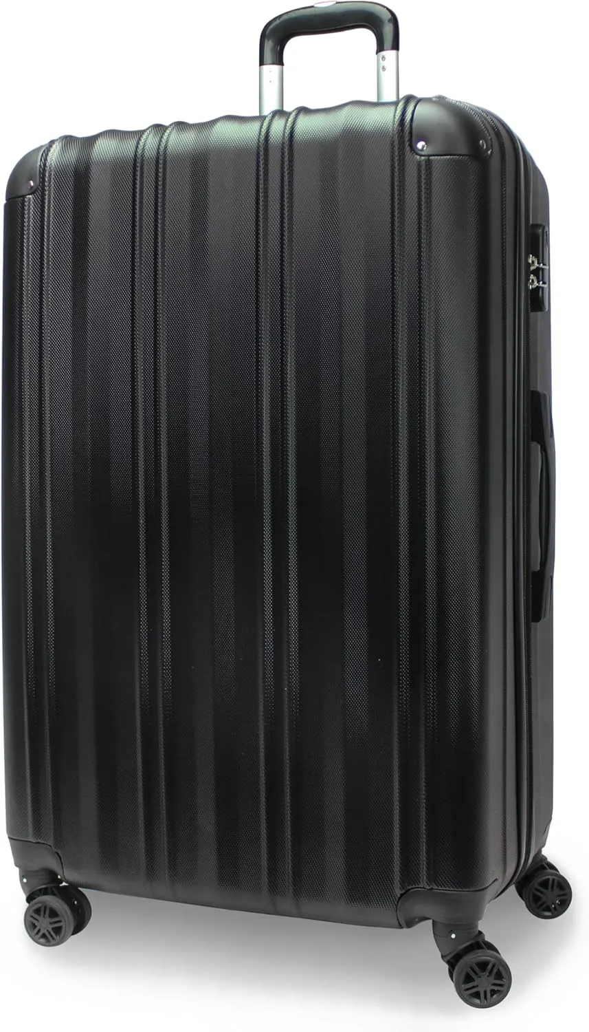 World Traveler Kemyer Quest Hardside Lightweight Expandable Spinner Suitcase Luggage, Black, 29-inch