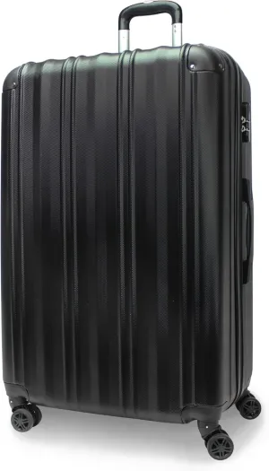 World Traveler Kemyer Quest Hardside Lightweight Expandable Spinner Suitcase Luggage, Black, 29-inch