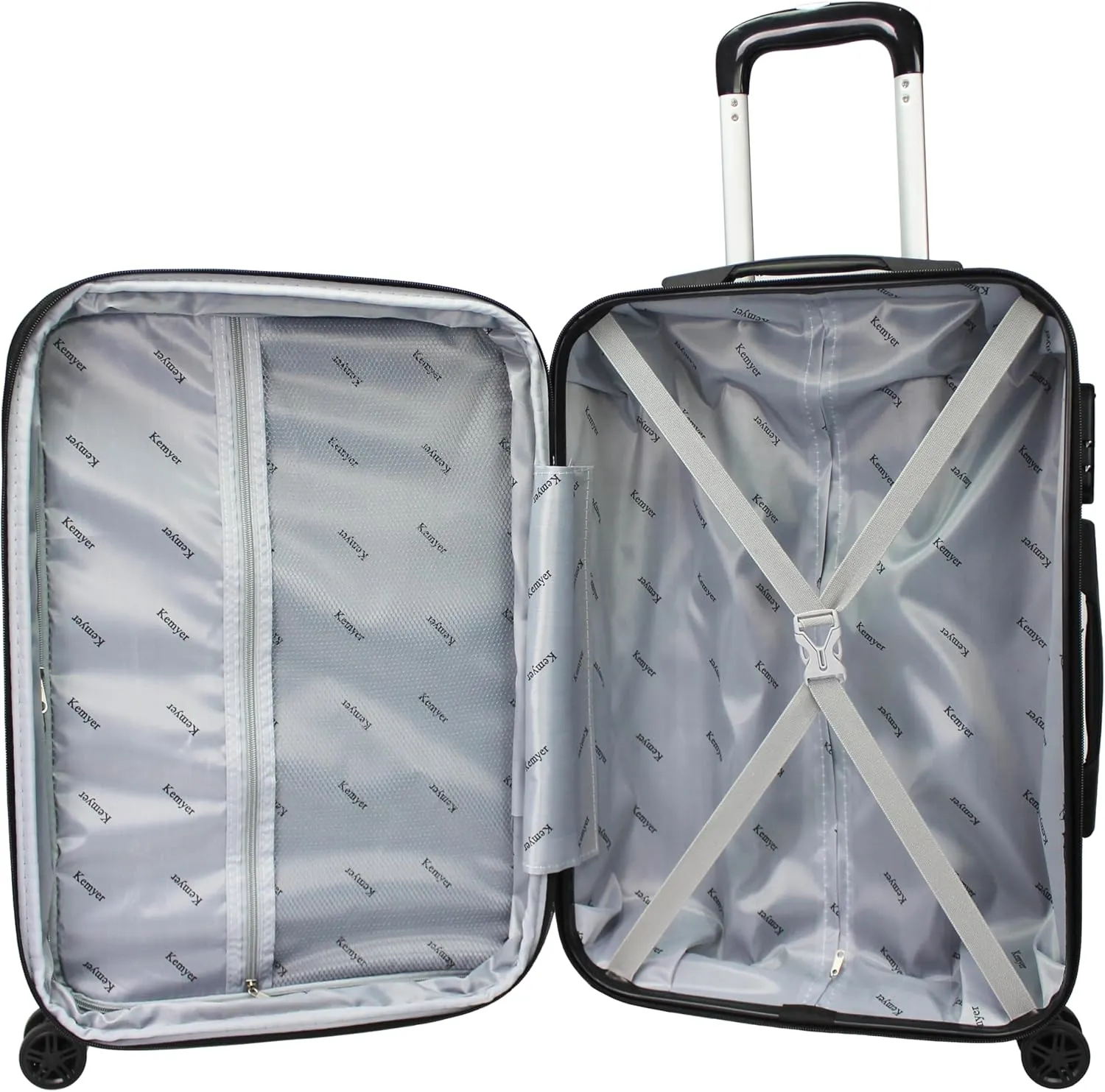 World Traveler Kemyer Quest Hardside Lightweight Expandable Spinner Suitcase Luggage, Sapphire Blue, 2-Piece Set(20in,29in)