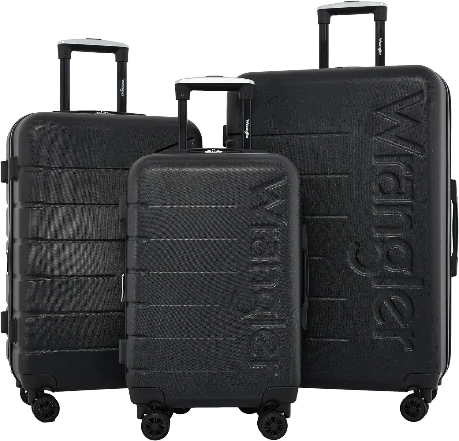 Wrangler Maverick 3 Piece Luggage Set, Black