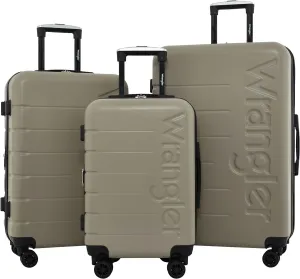 Wrangler Maverick 3 Piece Luggage Set, Silver Sage