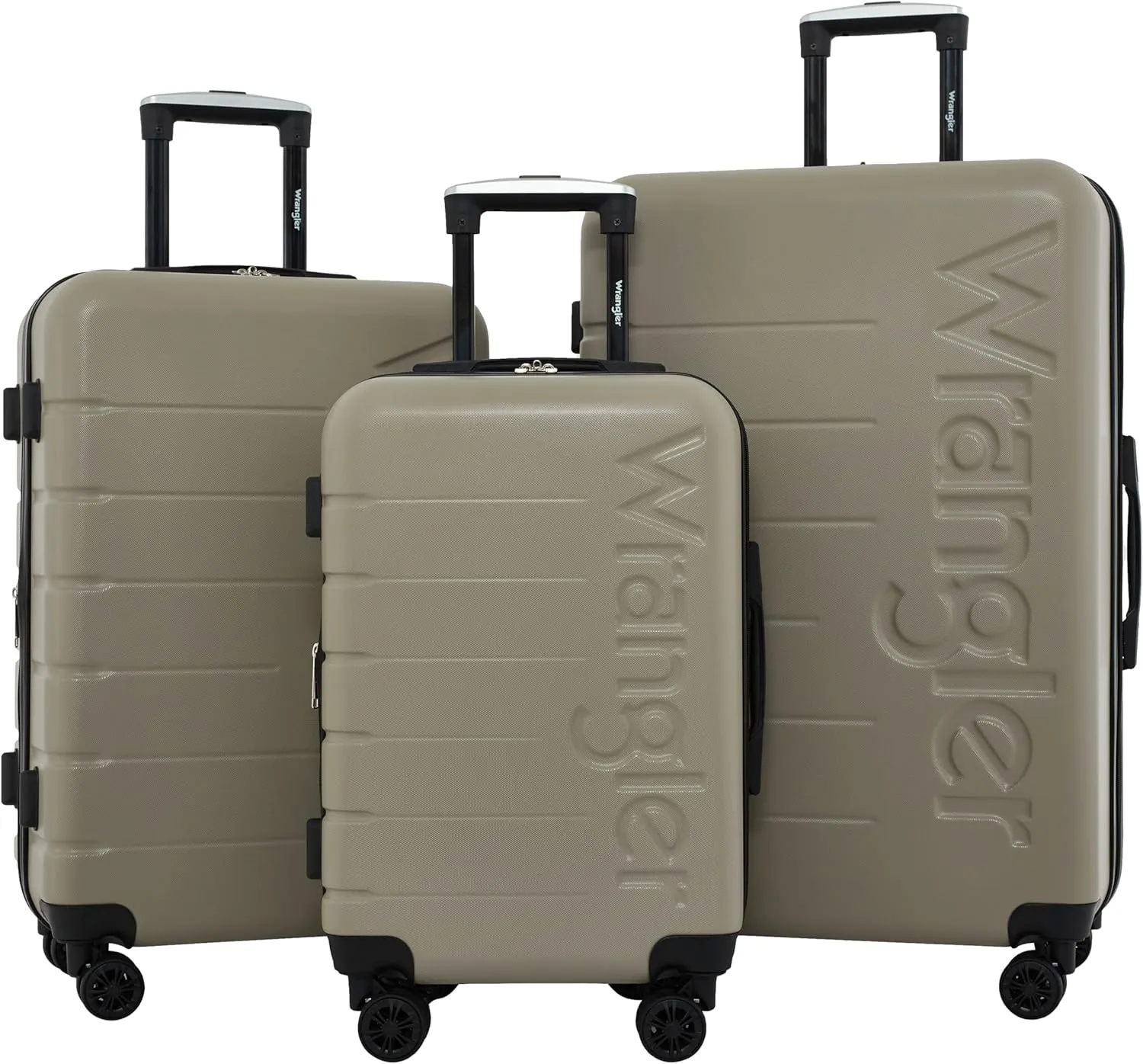 Wrangler Maverick 3 Piece Luggage Set, Silver Sage