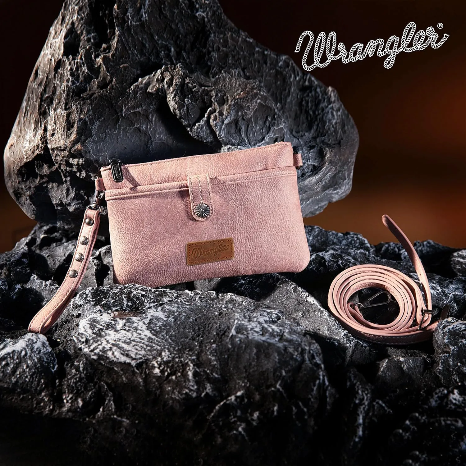 Wrangler Western Cowhide Crossbody Bags for Women Clutch Wristlet Purse