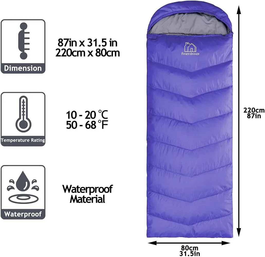 XL Size Upgraded Version of Camping Sleeping Bag 4 Seasons Warm and Cool, Lighter Weight, Adults and Children Can Use Waterproof Camping Bag, Travel and Outdoor Activities
