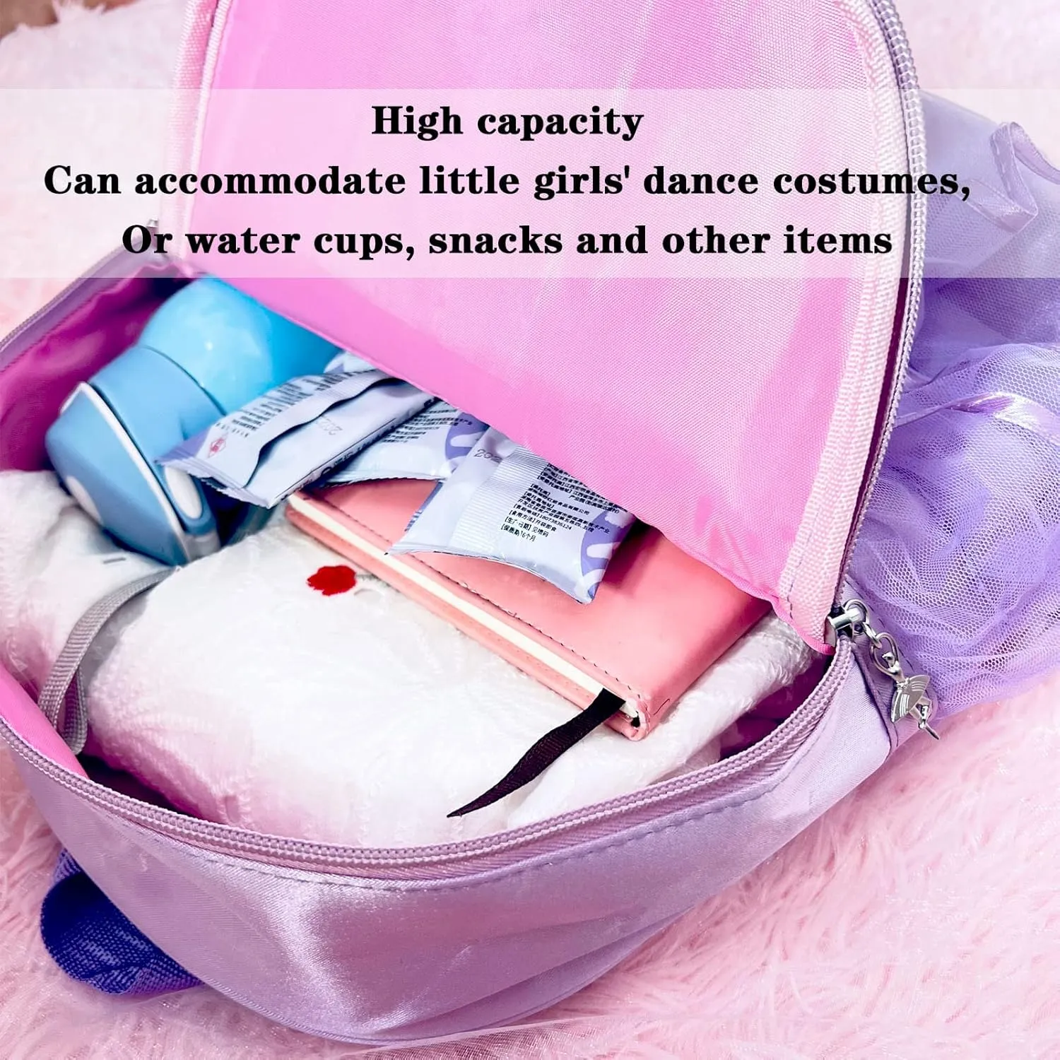 Yitengteng Princess Ballerina Backpack Dance Bag for Toddler Girls Nylon Backpack