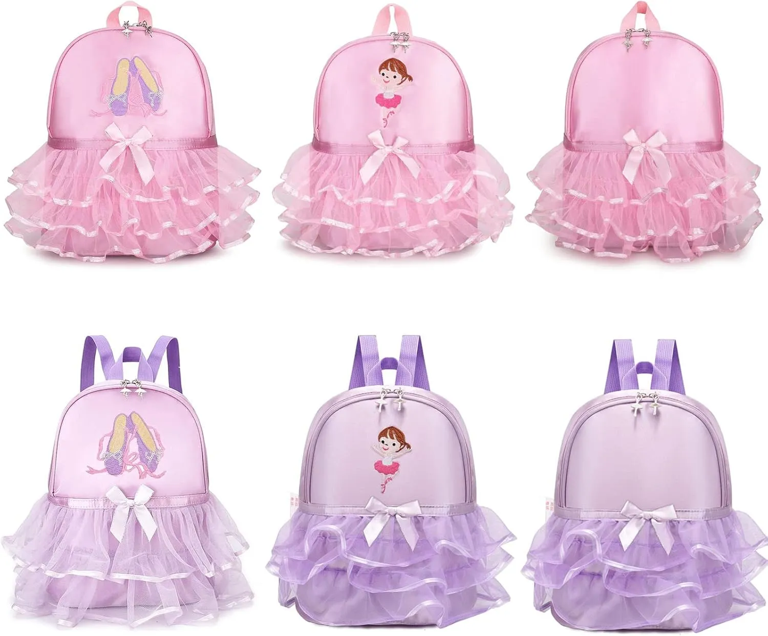 Yitengteng Princess Ballerina Backpack Dance Bag for Toddler Girls Nylon Backpack