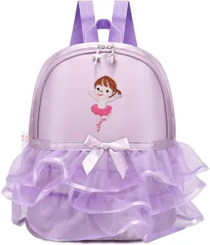 Yitengteng Princess Ballerina Backpack Dance Bag for Toddler Girls Nylon Backpack
