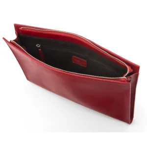 Zip Top Leather Folder - Red