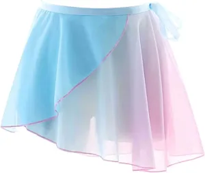 ZUYPSK Women Girls Split High-Low Ballerina Skirt AsymmetricalChiffon Wrap Over Scarf Gymnastics Ballet Dance Skirts